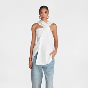 KBB by KAHLANA x Target XL Extra Large The Twist Neck Shirt White Sleeveless Top